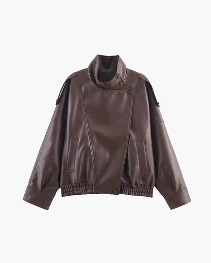 Seame CH - Sandra Asymmetrical Leather Jacket - Jackets - 